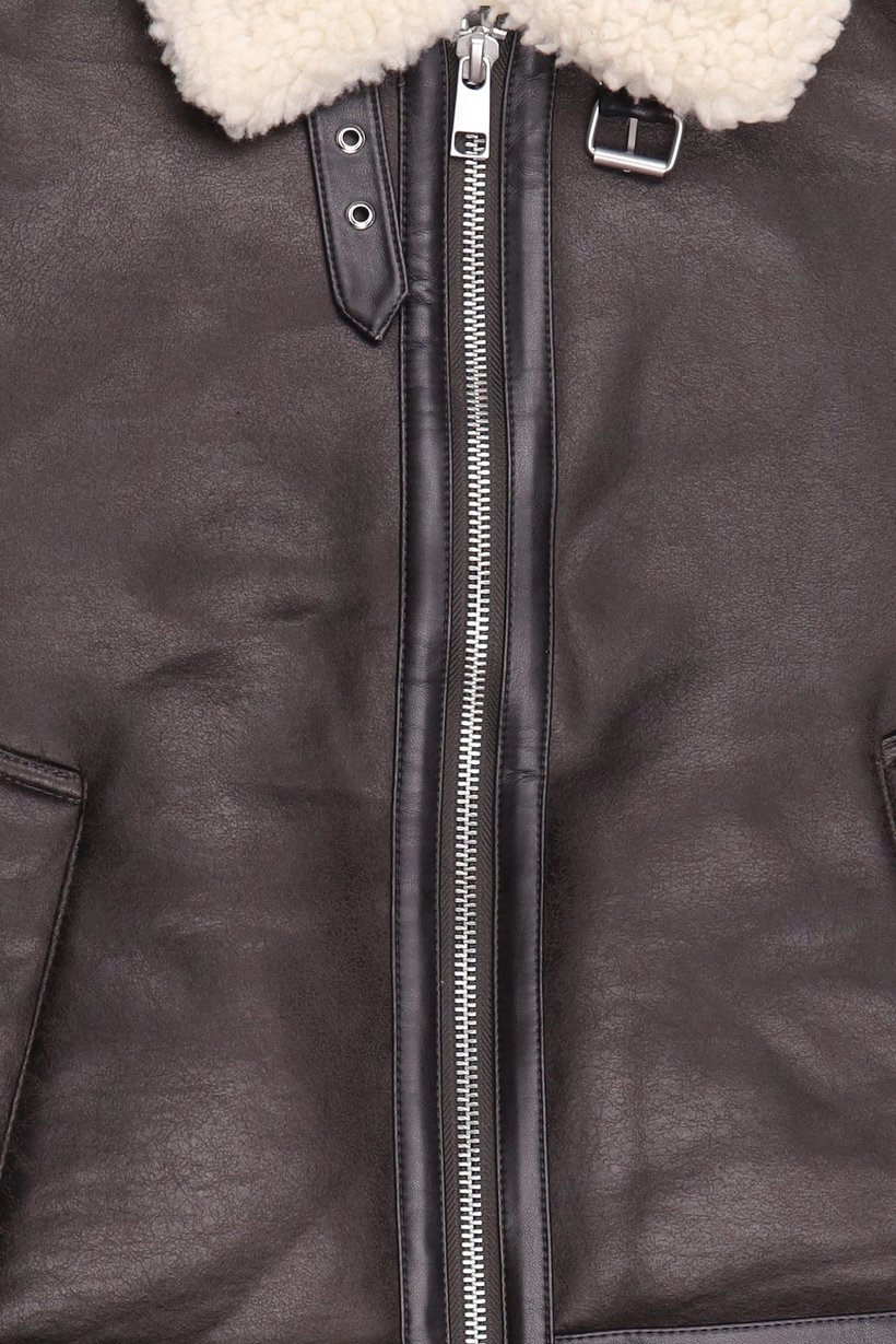 Men Plain Motorcycle Jacket, Dark Brown