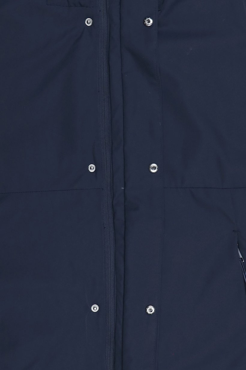 Men Solid Puffer Jacket, Navy