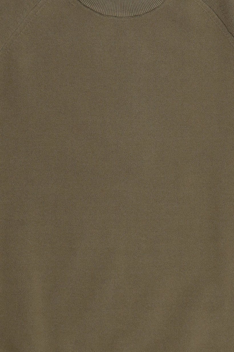Men Crew Neck Knitted Sweater, Dark Olive