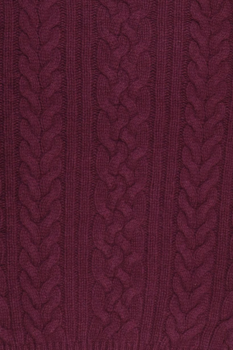 Men Crew Neck Cable Knit Sweater, Burgundy