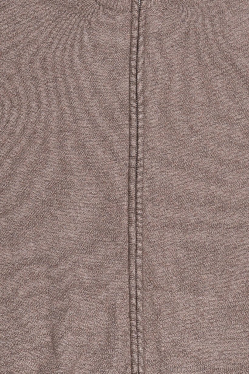 Men Crew Neck Knitted Cardigan, Beige