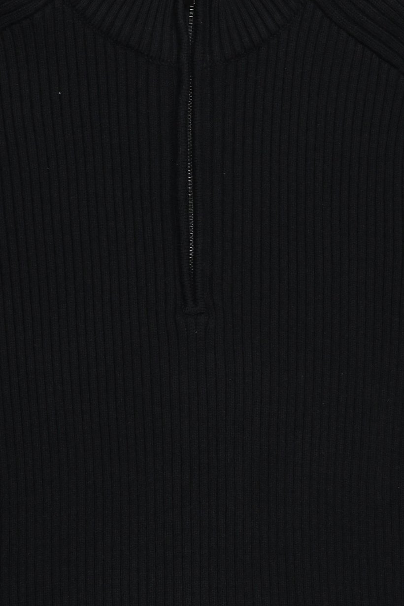 Men Mock Neck Knitted Sweater, Navy