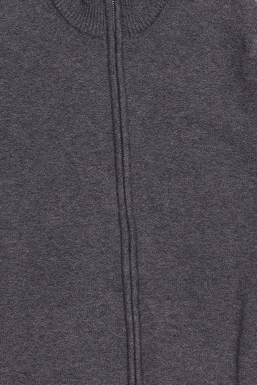 Men Mock Neck Sweater, Charcoal Grey