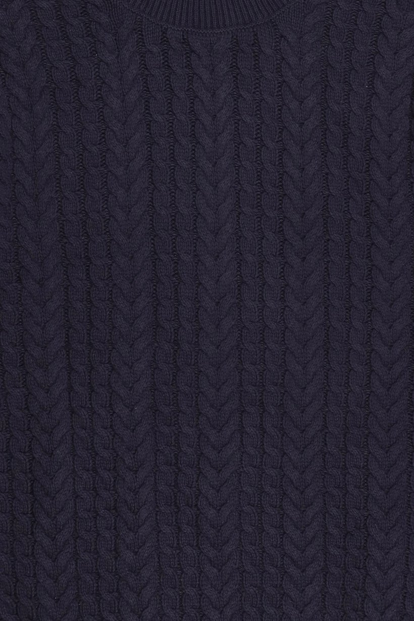 Men Turtle Neck Textured Sweater, Deep Navy