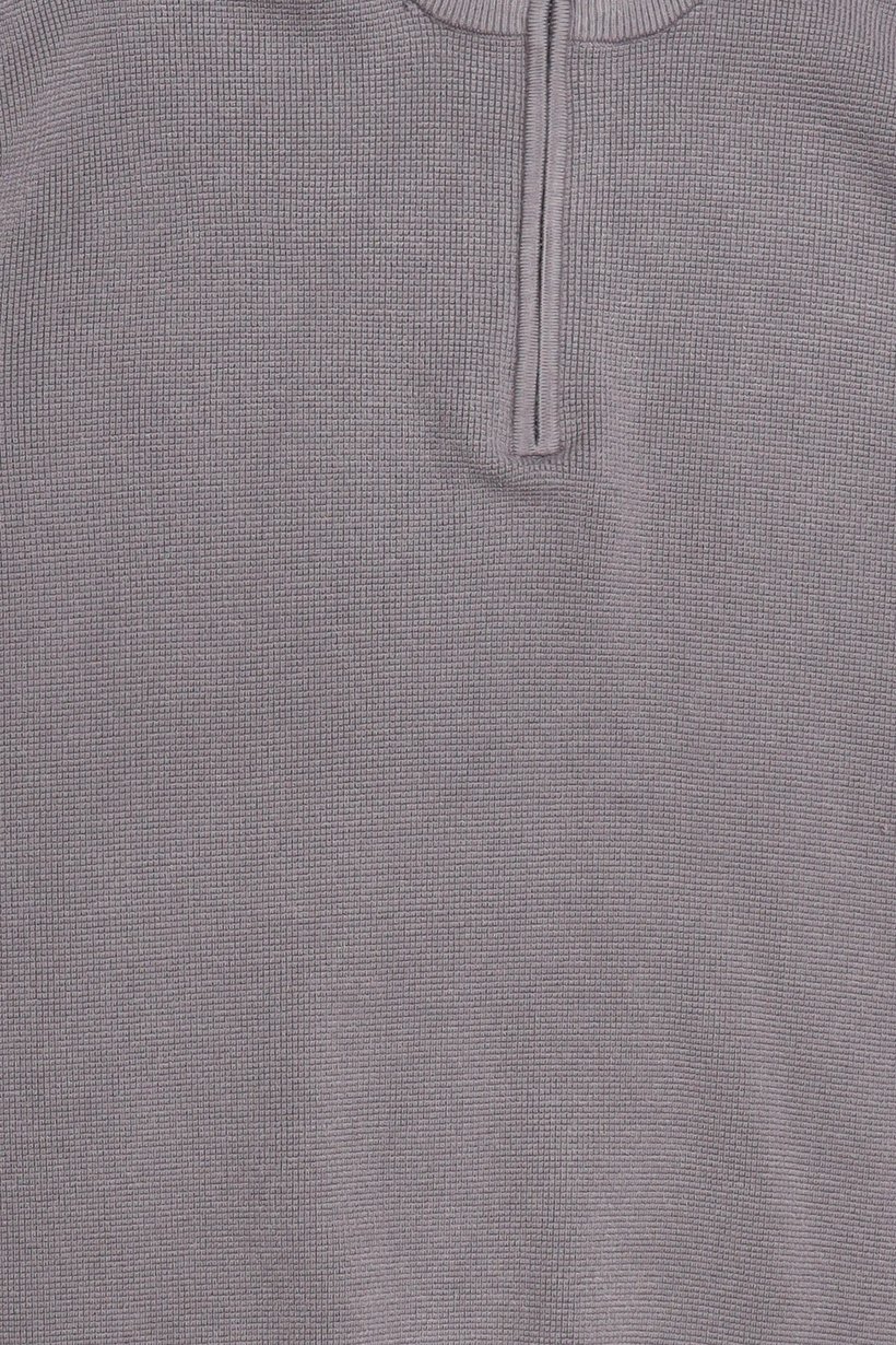 Men Mock Neck Knitted Sweater, Grey