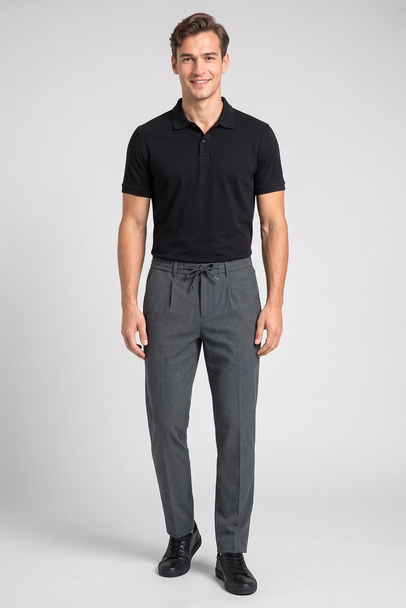 Men Straight Heather Straight Leg Pants, Dark Grey