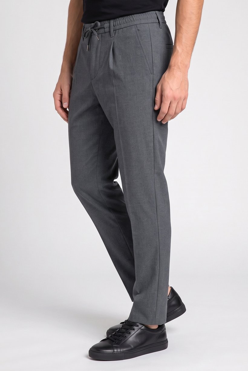 Men Straight Heather Straight Leg Pants, Dark Grey