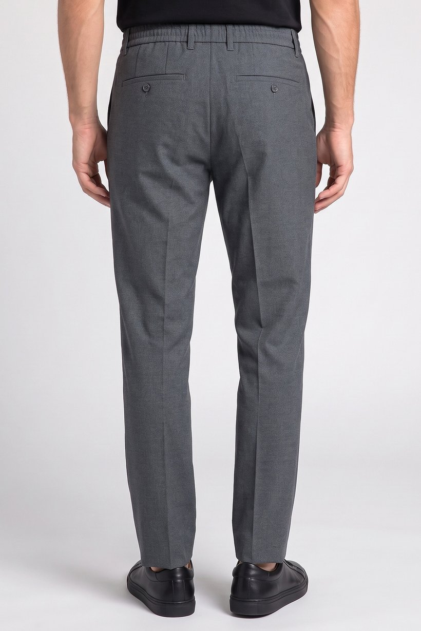 Men Straight Heather Straight Leg Pants, Dark Grey