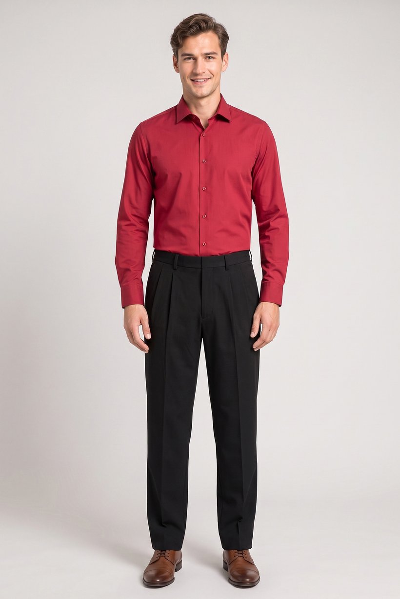Men Baggy Fit Solid Wide Leg Pants, Black
