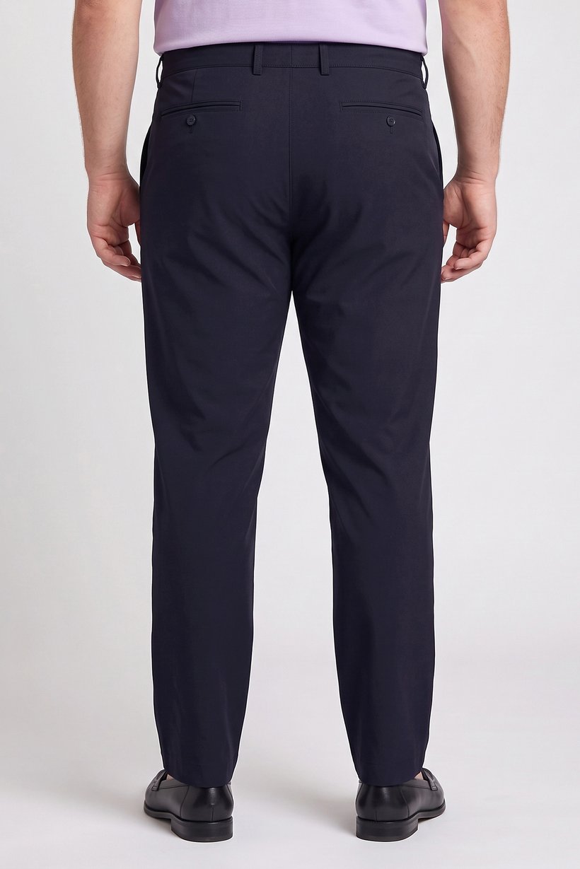 Men Slim Fit Plain Chino Pants, Deep Navy