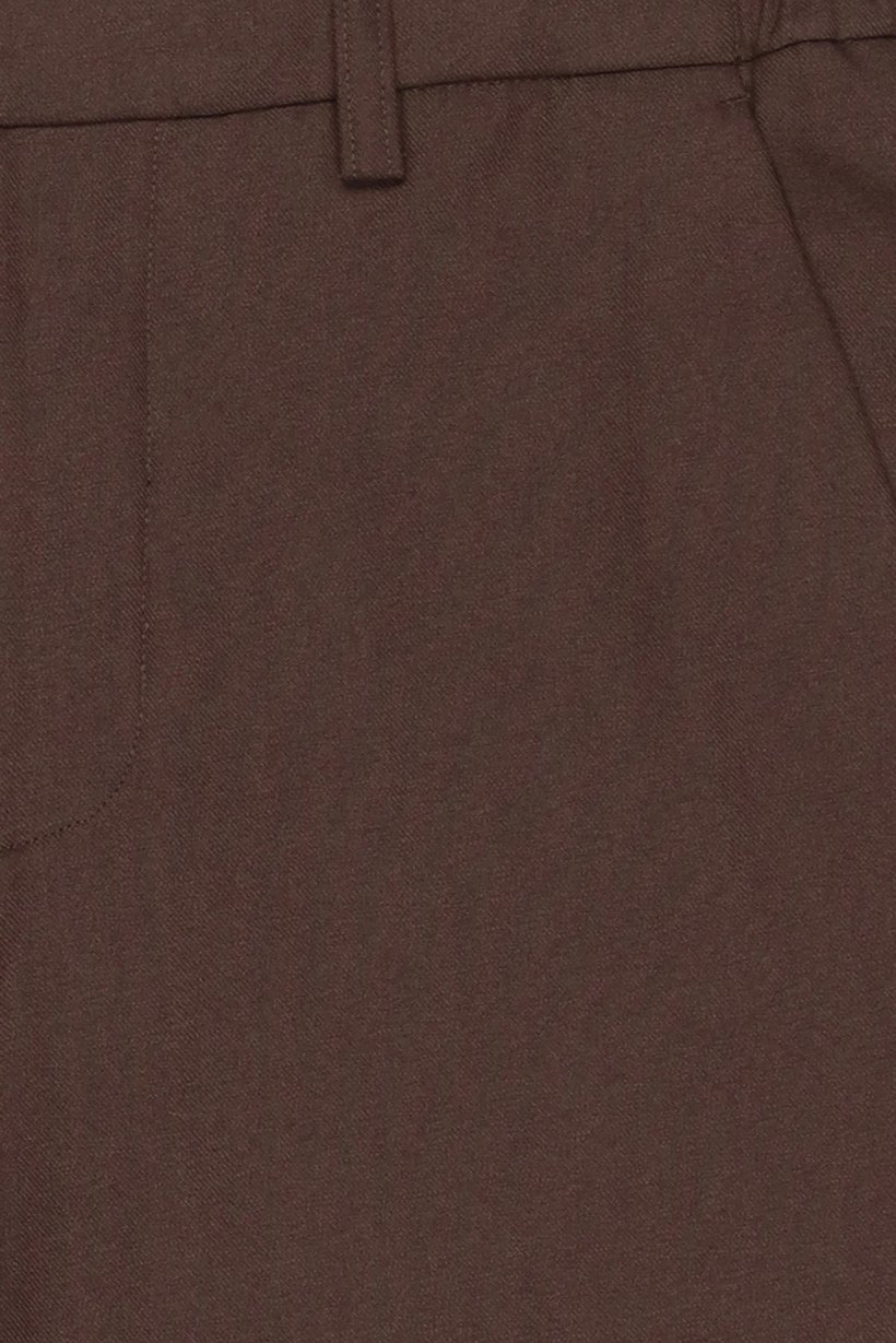 Men Slim Fit Straight Leg Solid Pants, Dark Brown