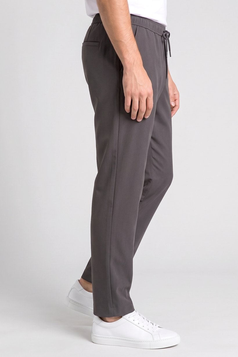 Men Loose Fit Solid Wide Leg Pants, Grey