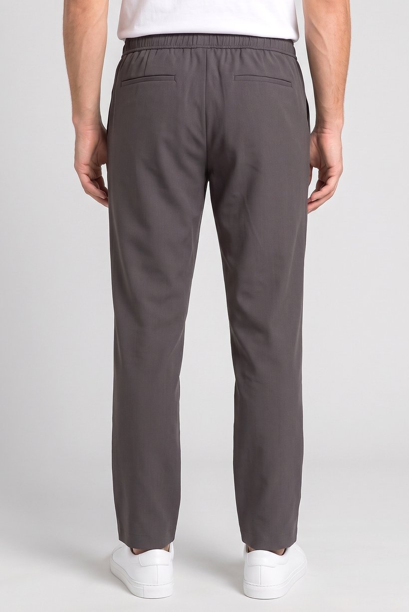 Men Loose Fit Solid Wide Leg Pants, Grey