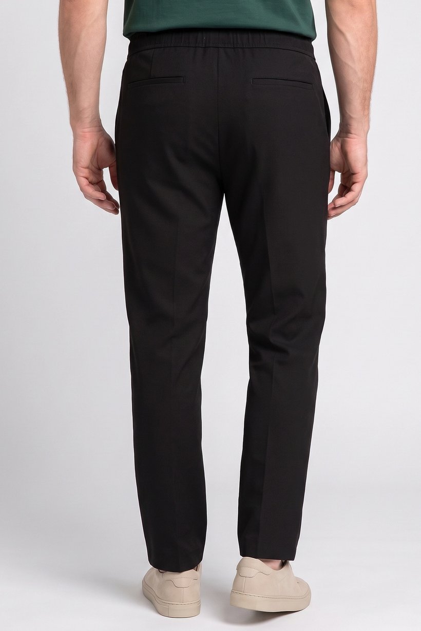 Men Loose Fit Solid Wide Leg Pants, Black