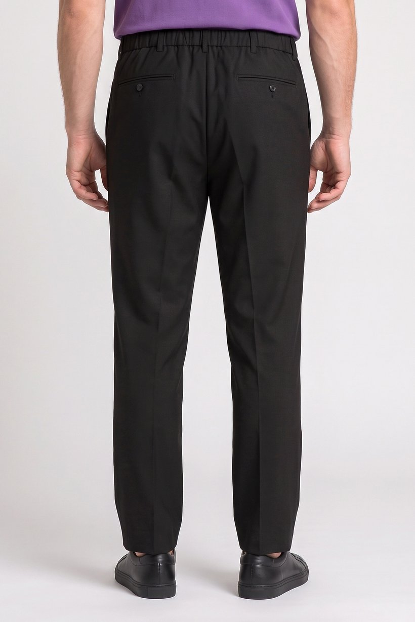 Men Baggy Fit Solid Wide Leg Pants, Black