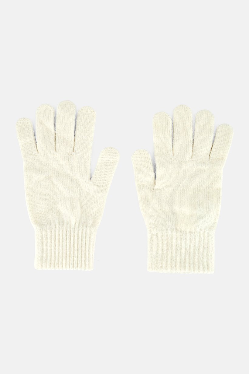 Men 1 Pair Knitted Gloves, Off White