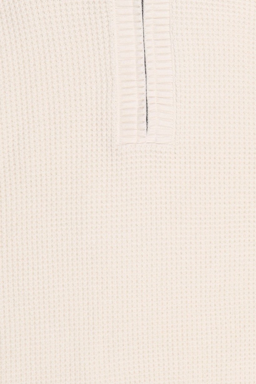 Men Turtle Neck Textured Sweater, Off White
