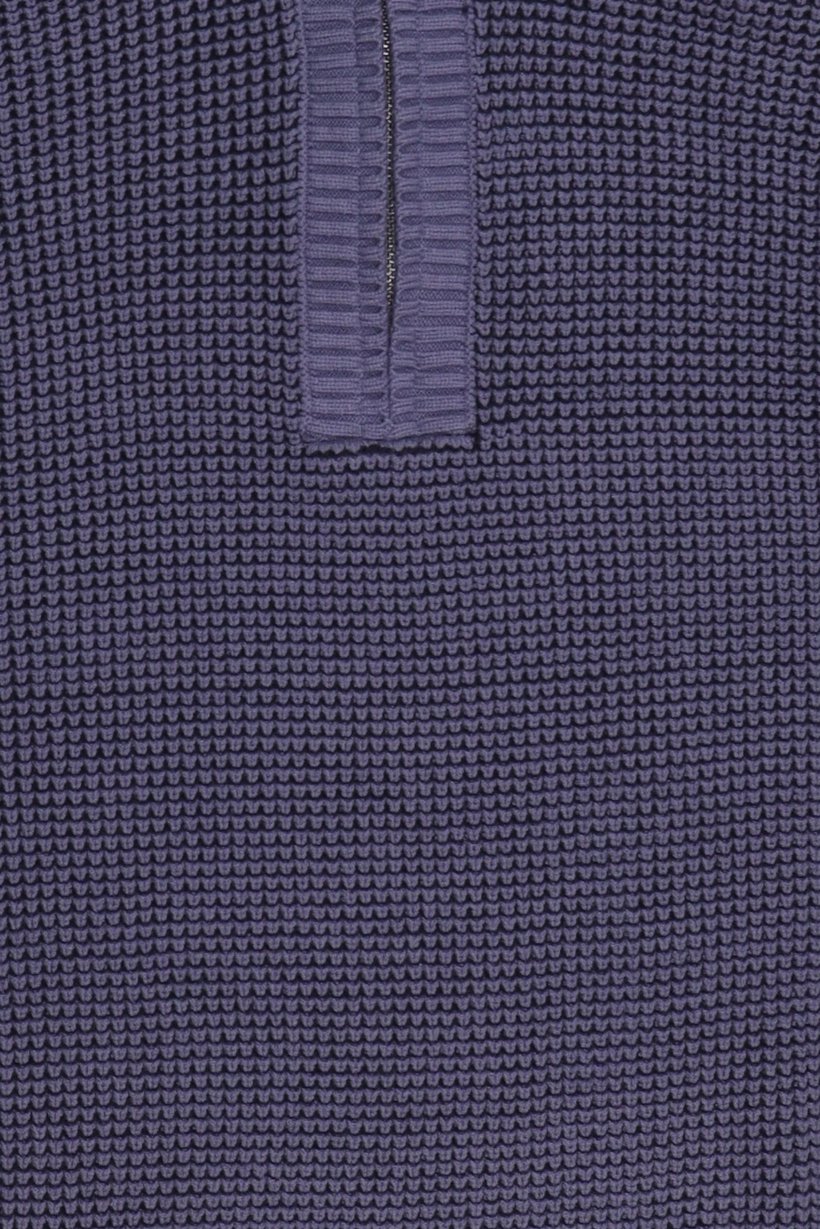 Men Turtle Neck Crochet Sweater, Slate Grey