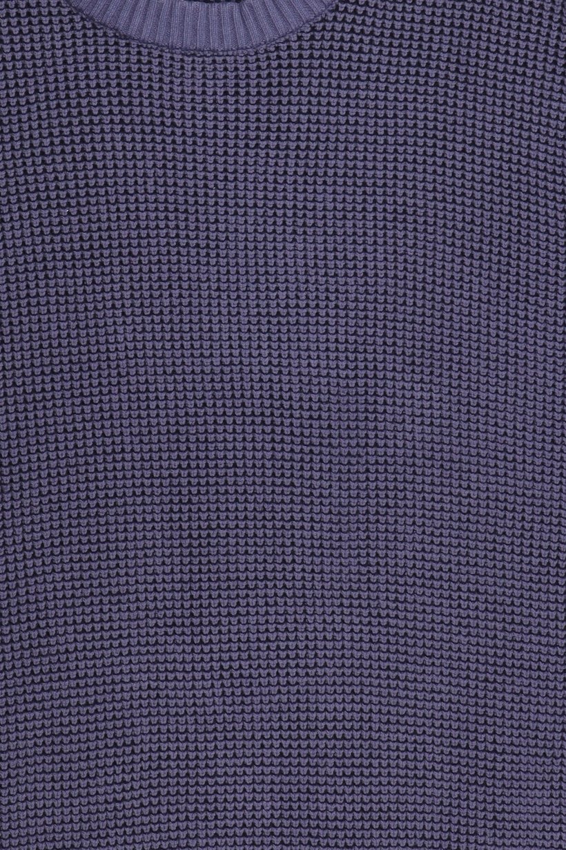 Men Crew Neck Textured Sweater, Light Navy