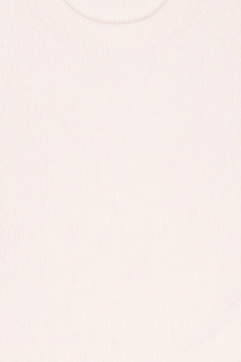 Men Crew Neck Textured Sweater, Off White