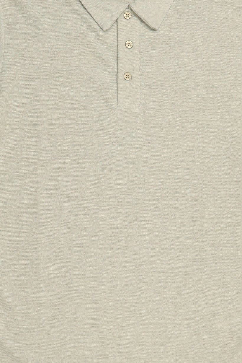Men Regular Fit Textured Short Sleeve Polo Shirt, Mint Green