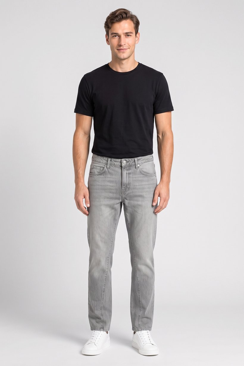 Men Flare Fit Washed Non Stretchable Jeans, Grey