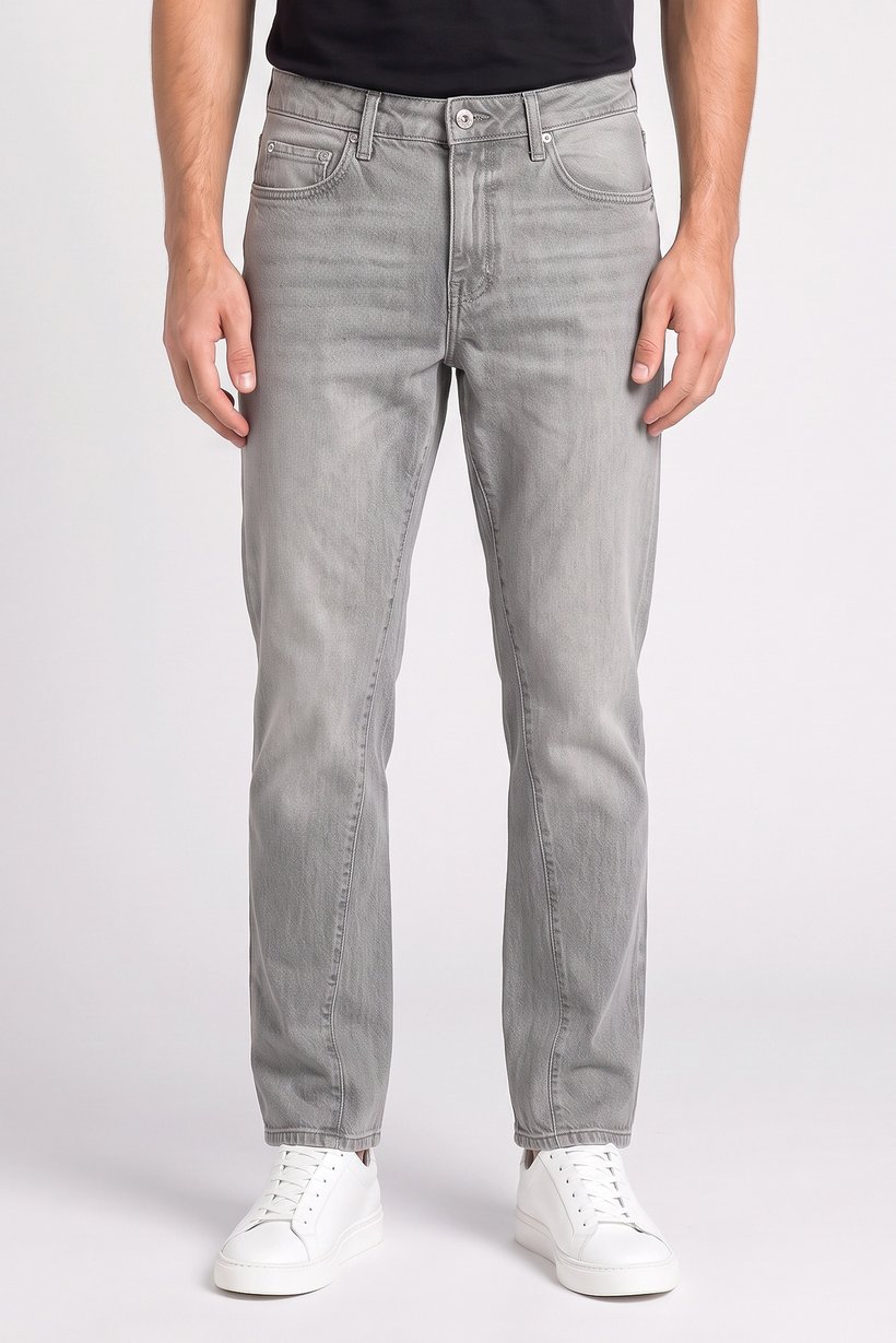 Men Flare Fit Washed Non Stretchable Jeans, Grey