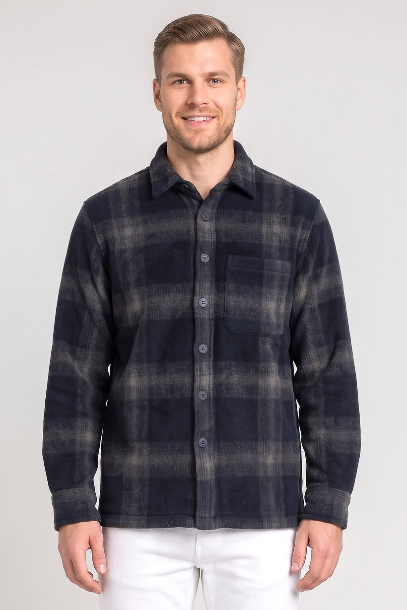 Men Plaid Jacket Shirt, Multicolor