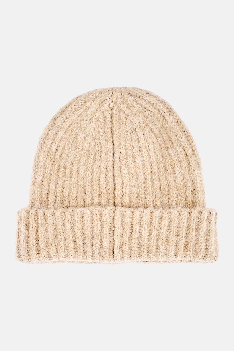 Men Textured Bennie Hat, Light Beige