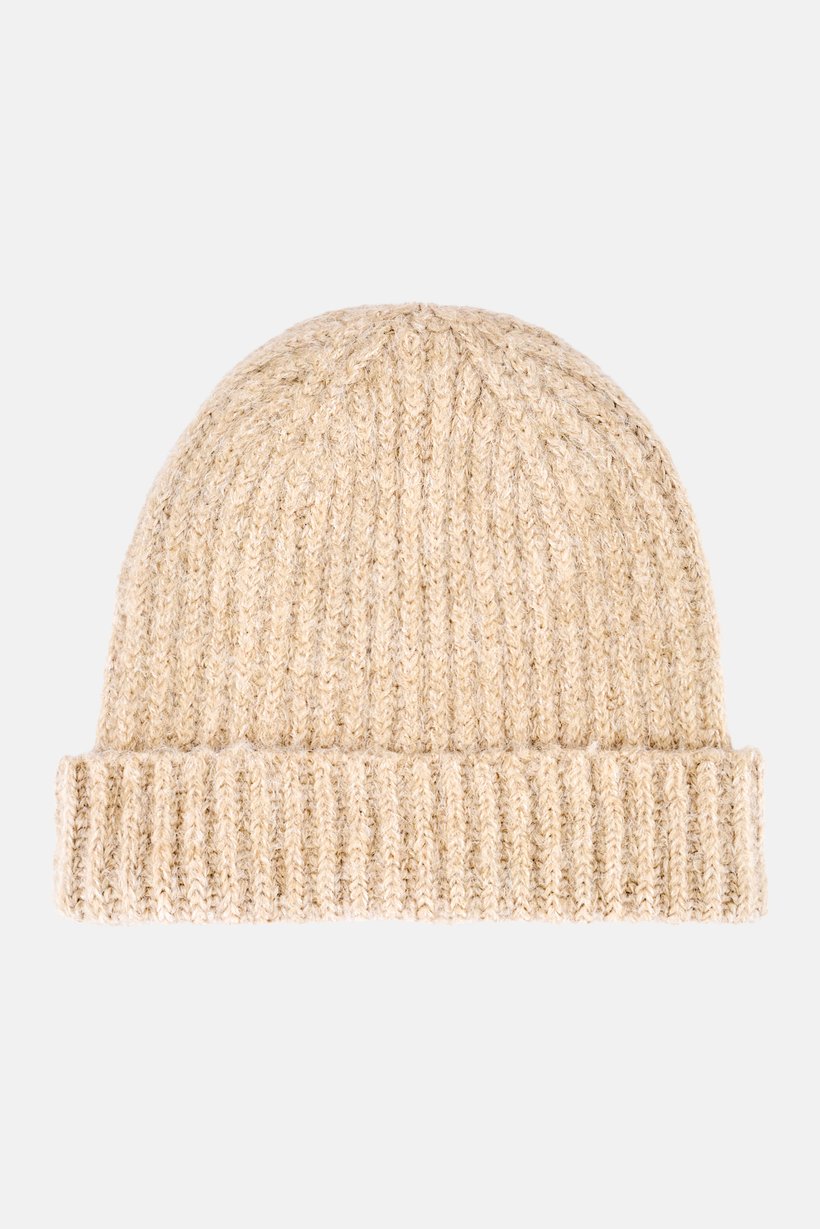 Men Textured Bennie Hat, Light Beige