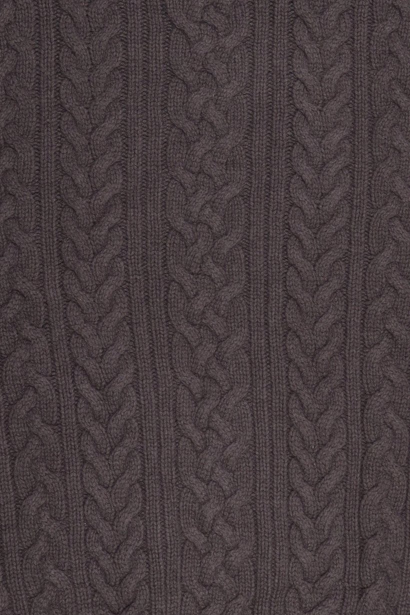Men Crew Neck Cable Knit Sweater, Dark Grey