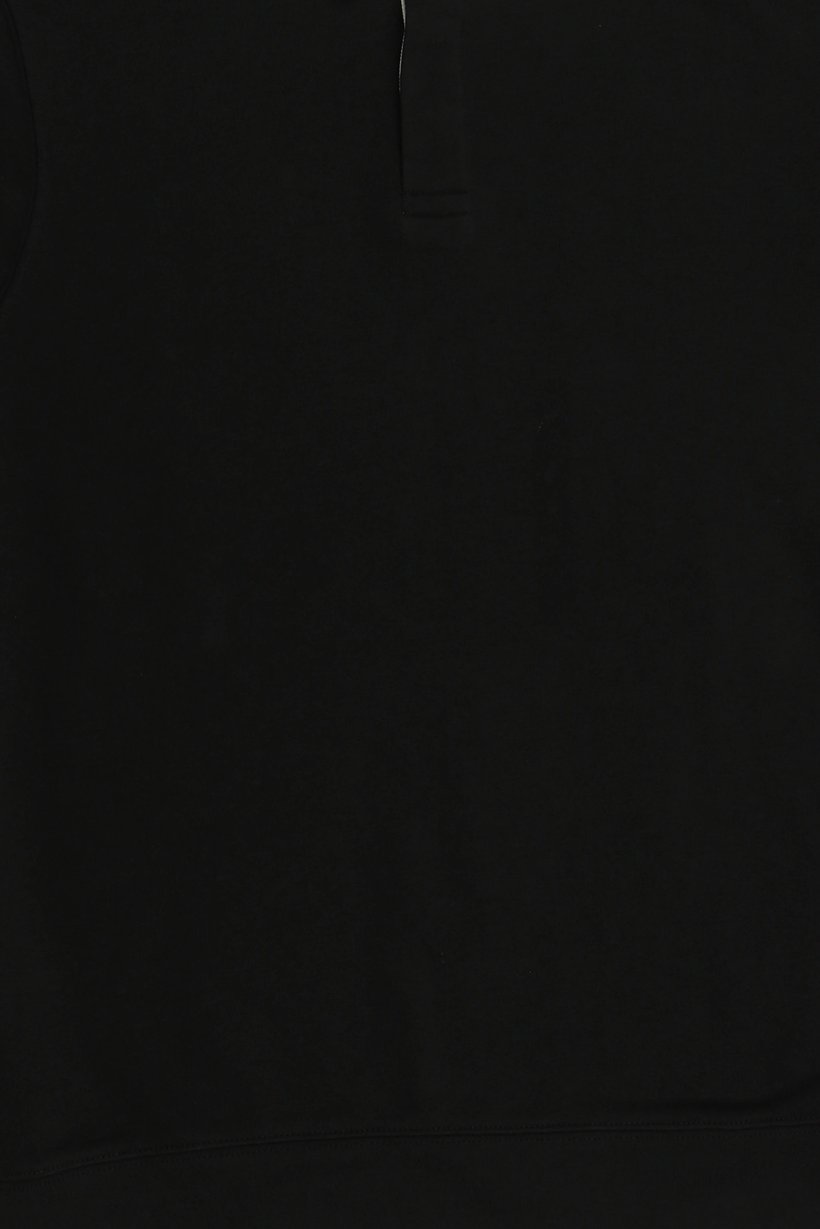 Men Regular Fit Long Sleeve Plain Polo Shirt, Black