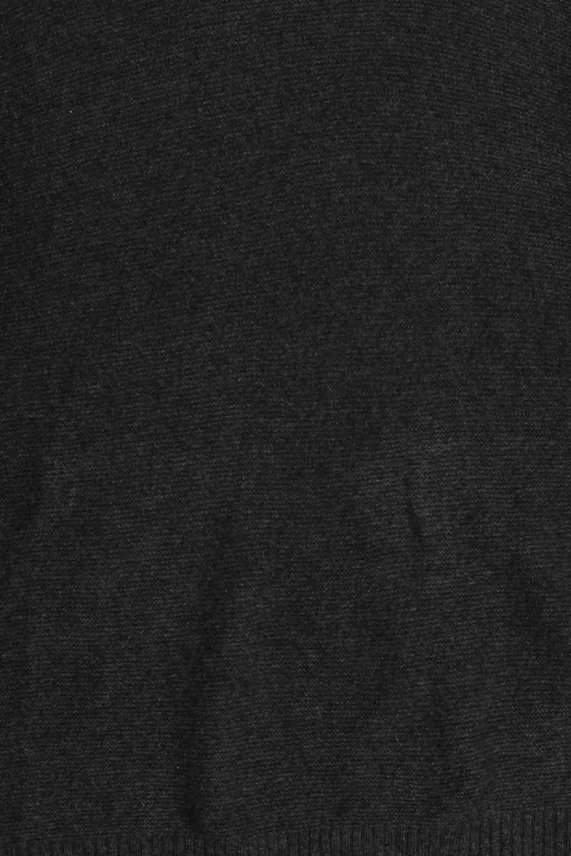 Men Ribbed Collar Long Sleeve Knitted Sweater, Dark Grey