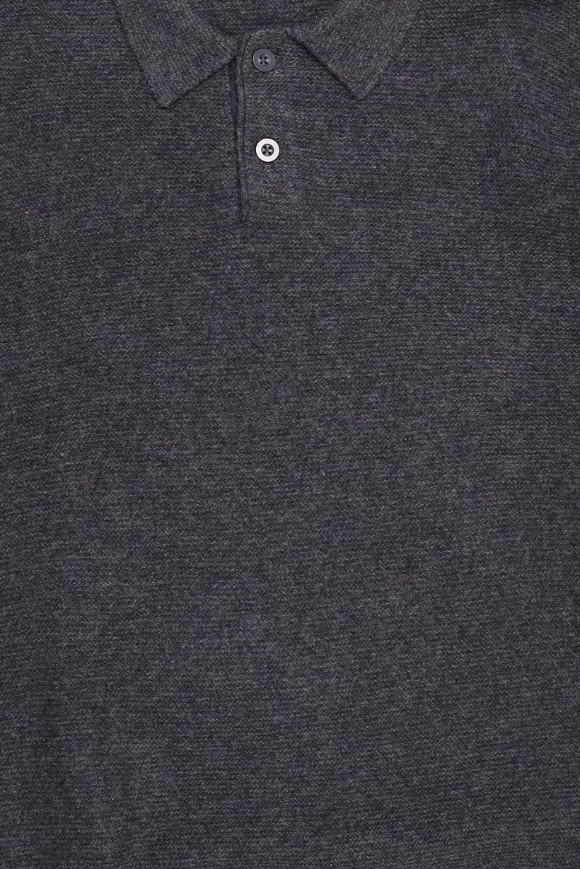 Men Spread Neck Knitted Sweater, Dark Grey