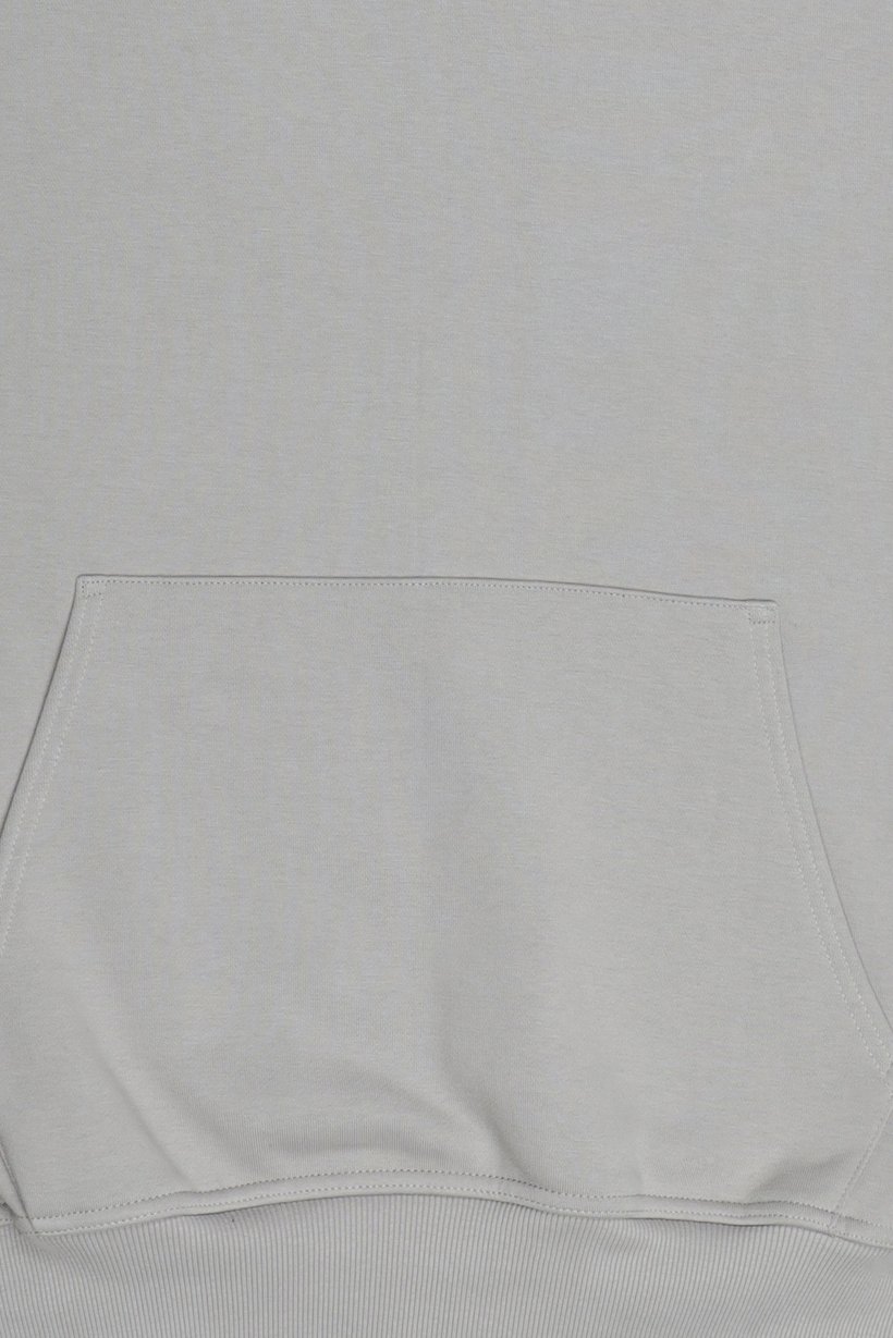 Men Solid Long Sleeve Hoodie, Grey
