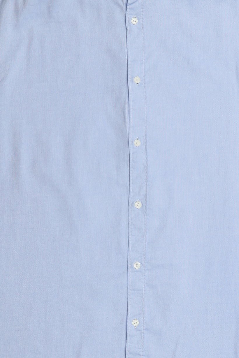 Men Oversized Fit Long Sleeve Solid Casual Shirt, Light Blue