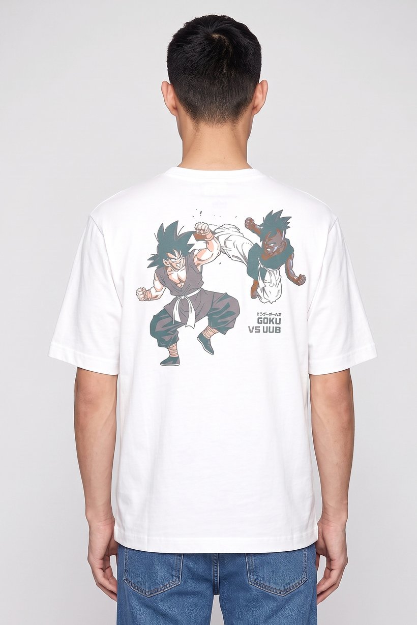 Dragon Ball Z Men Crew Neck Short Sleeve Graphic Print T-Shirt, White