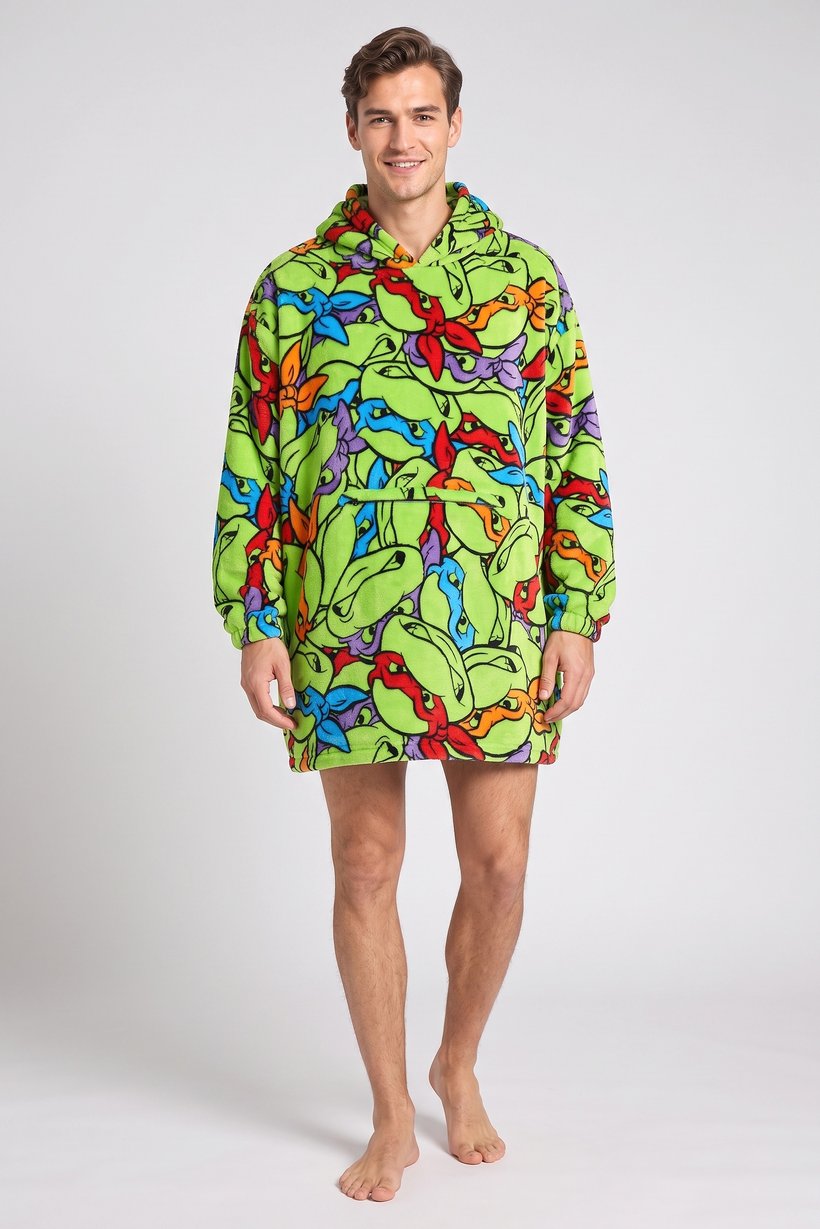 Men 2 in 1 Hooded Graphic Print Sleepwear, Multicolor