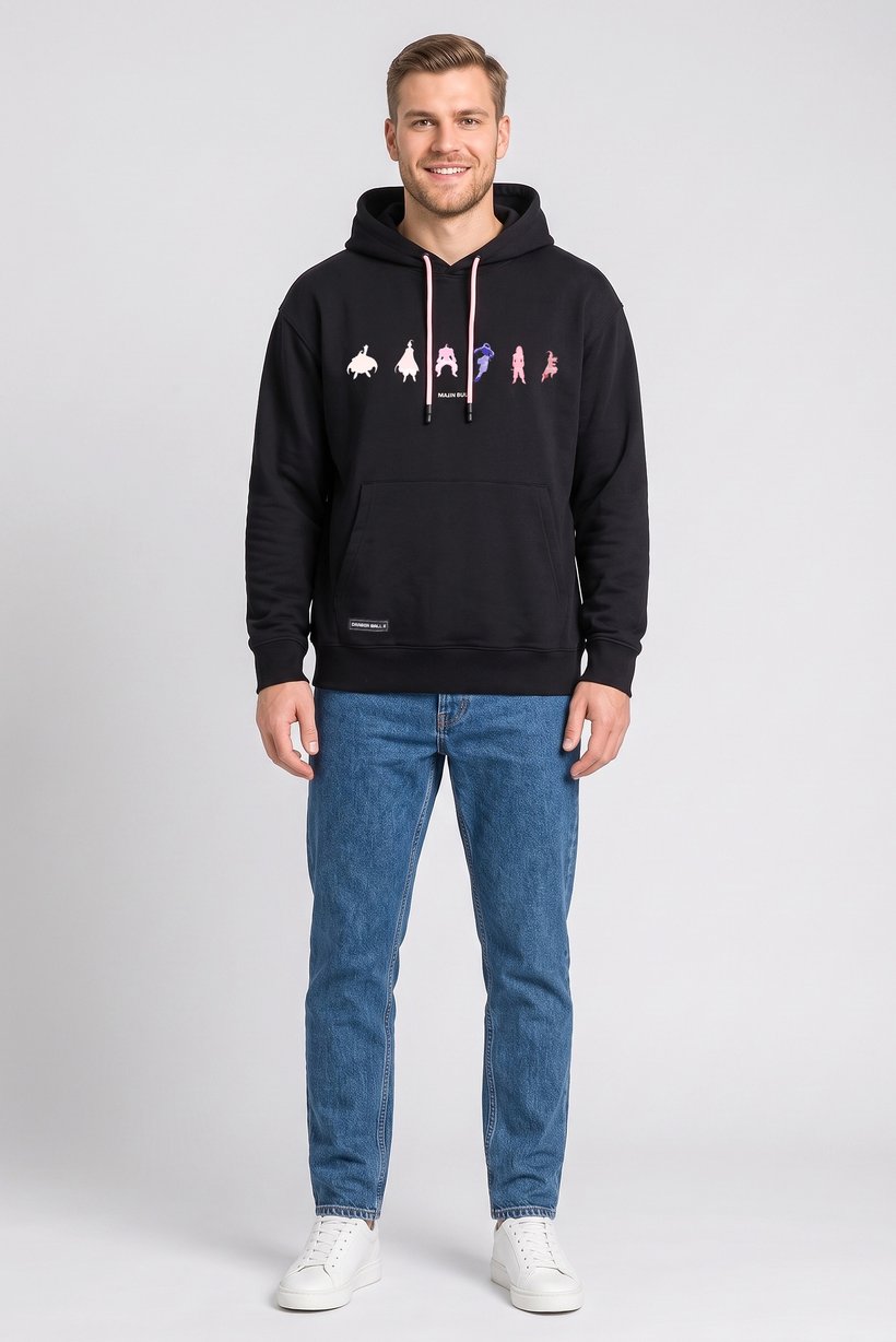 Celio x DragonBall Z Men Long Sleeve Brand Logo Hoodie, Black