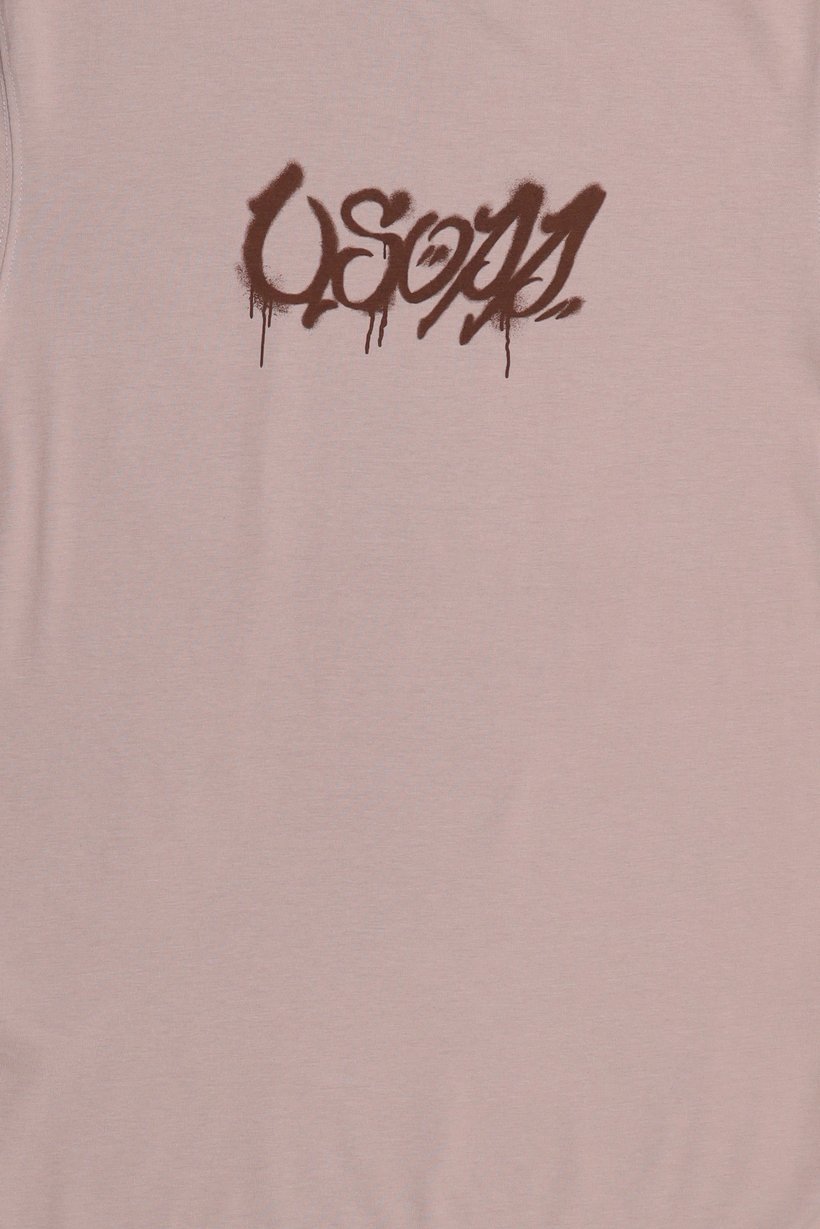 Men One Piece Crew Neck Short Sleeves Brand Logo T-Shirt, Light Brown