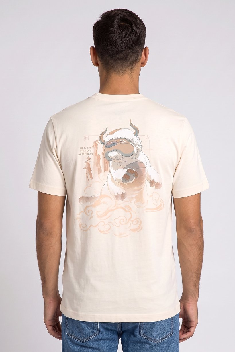 Celio x Avatar Men Crew Neck Short Sleeve Embroidered T-Shirt, Beige