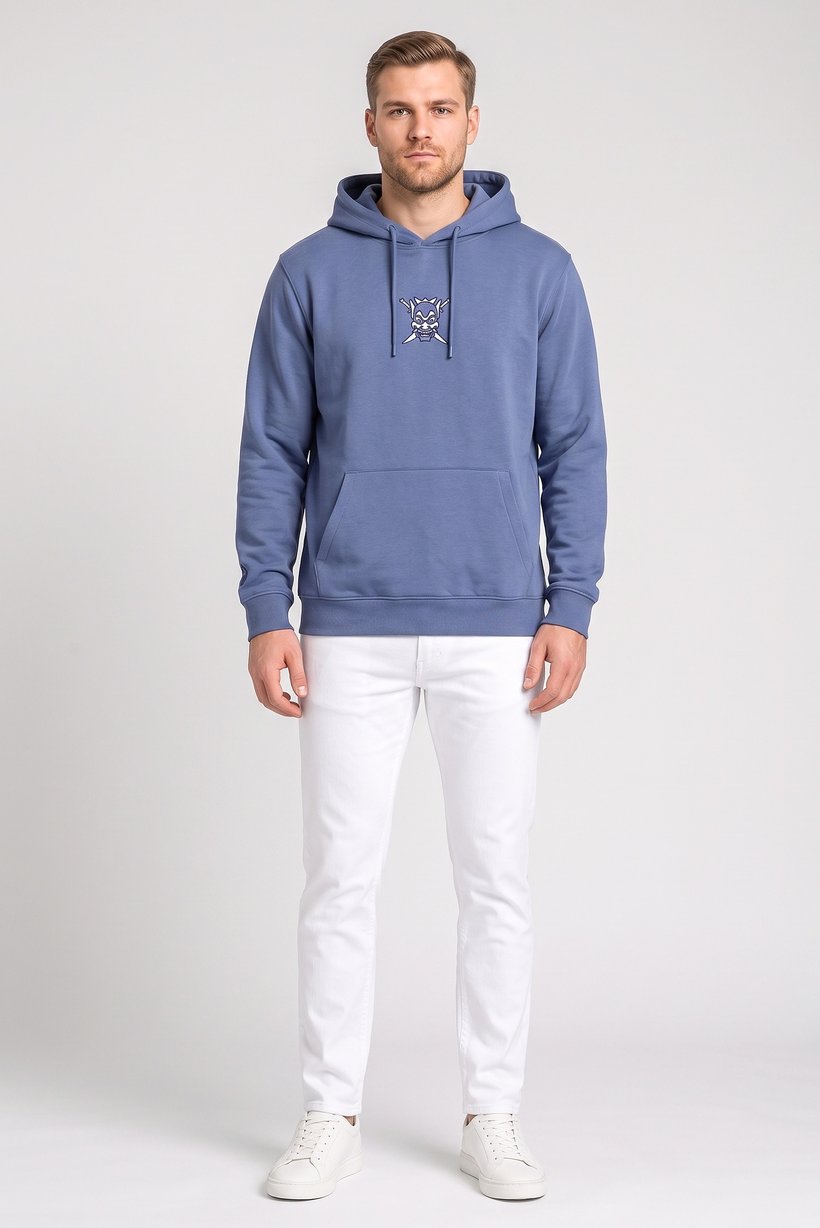 Celio x Avatar Men Embroidered Logo Long Sleeve Hoodie, Blue