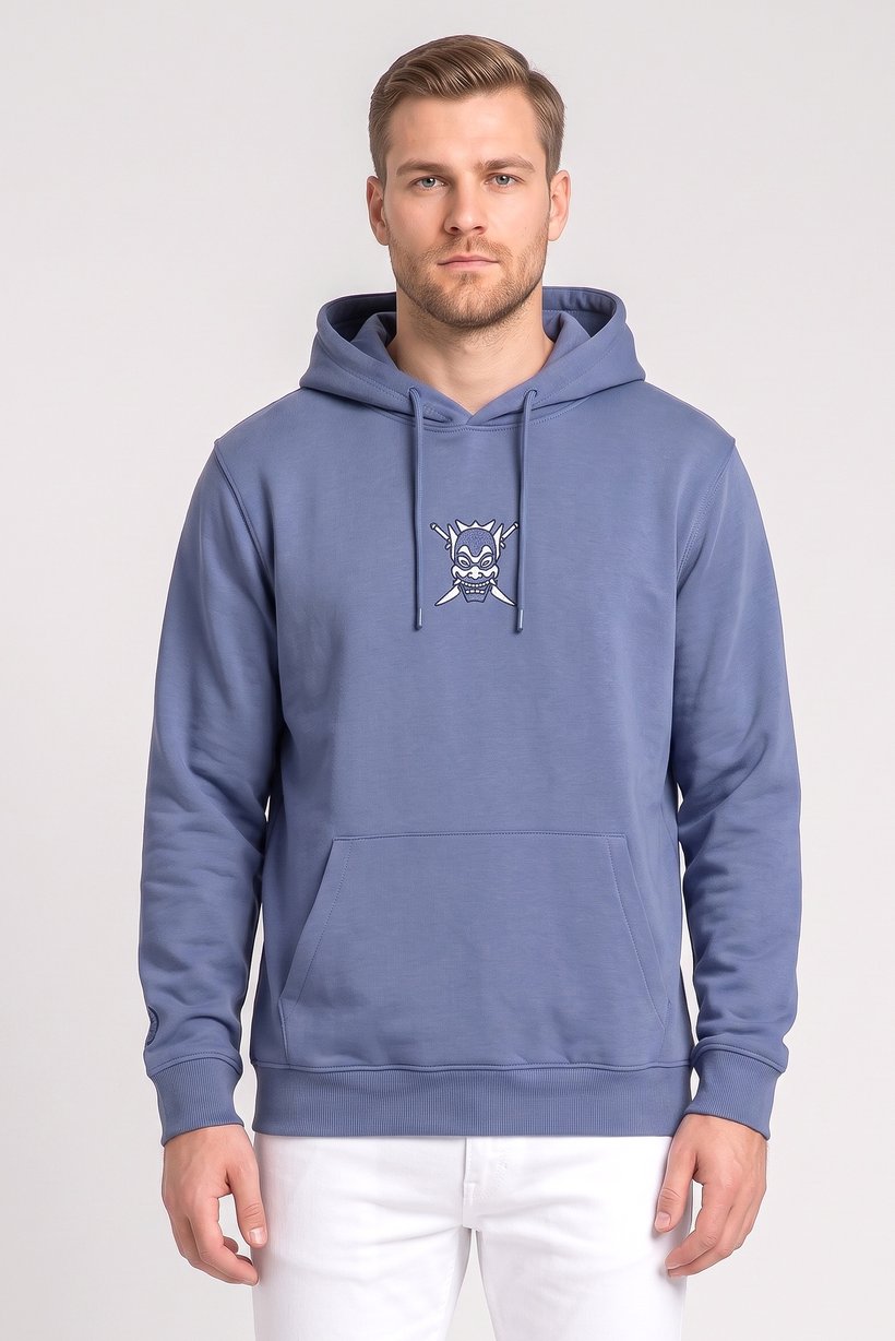Celio x Avatar Men Embroidered Logo Long Sleeve Hoodie, Blue