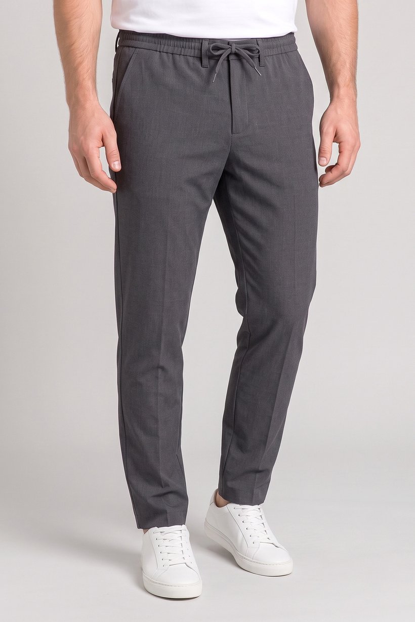 Men Stretch Fit Solid Chino Pants, Grey