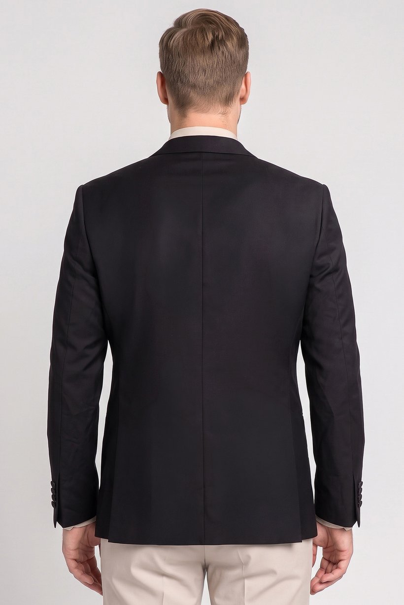 Men Regular Fit Plain Formal Blazer, Black
