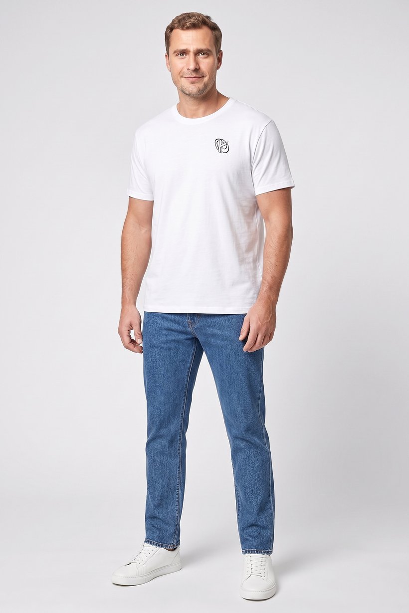 Men Crew Neck Short Sleeve Graphic Print T-Shirt, White