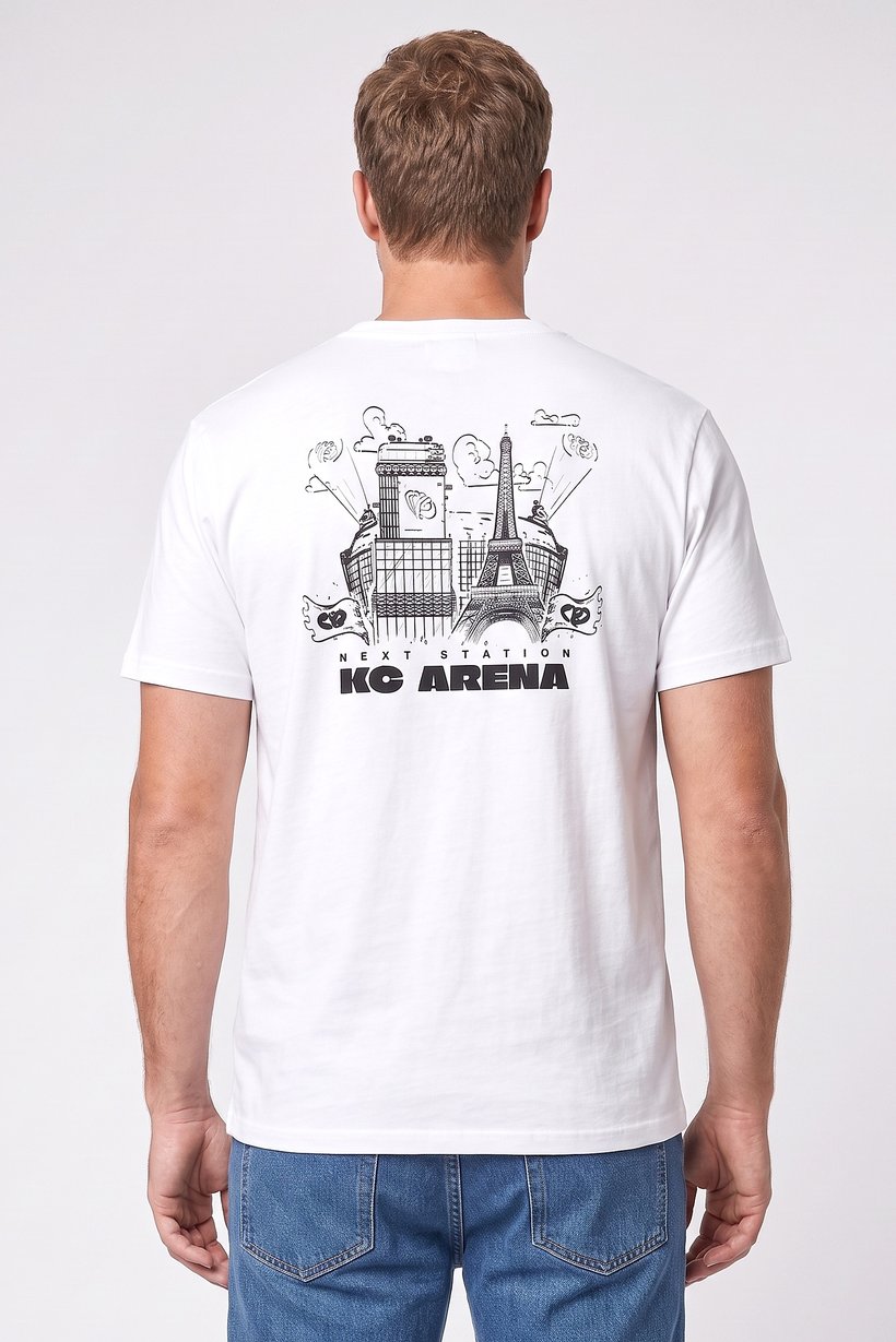 Men Crew Neck Short Sleeve Graphic Print T-Shirt, White
