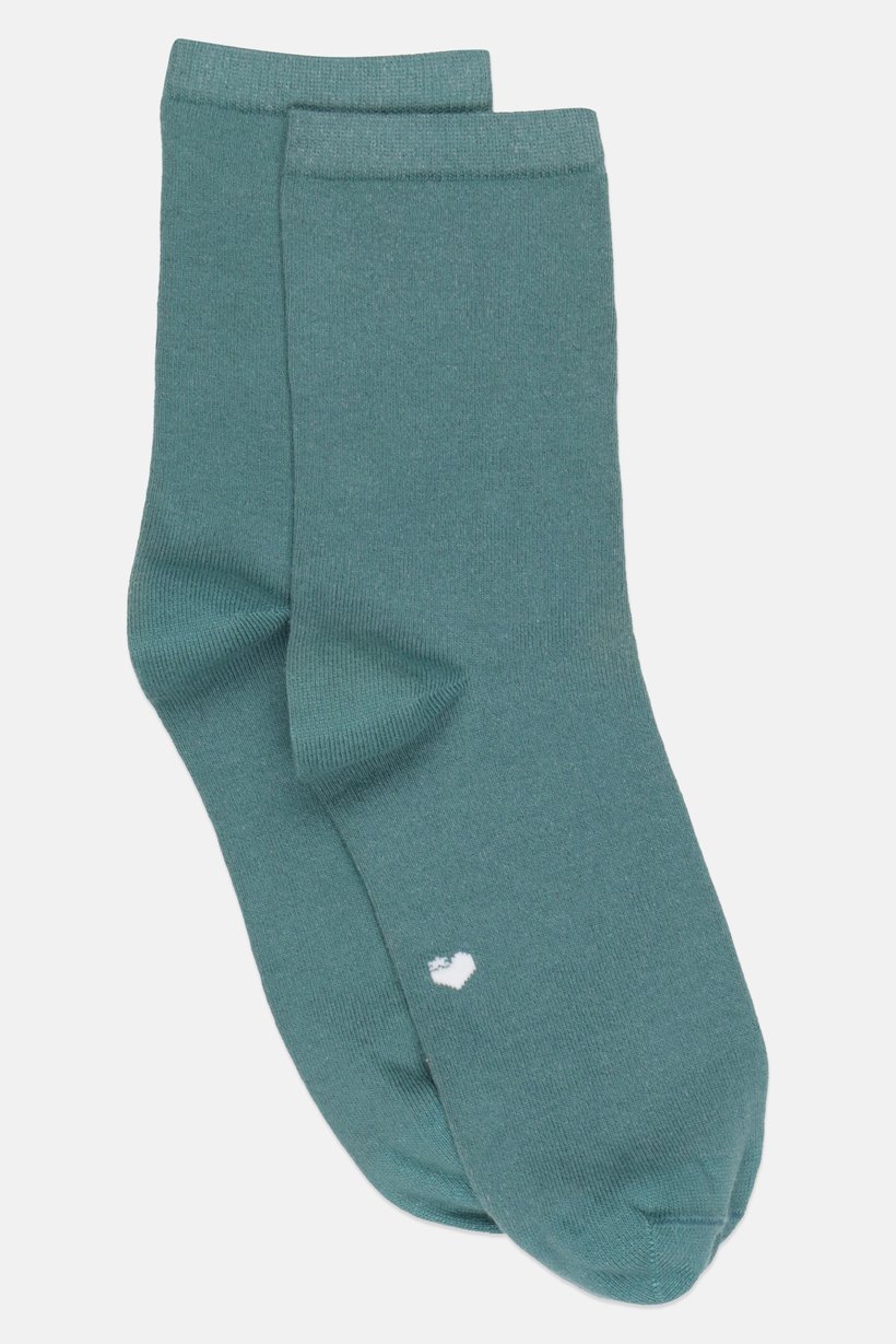Women Textured Long Socks, Sage Green