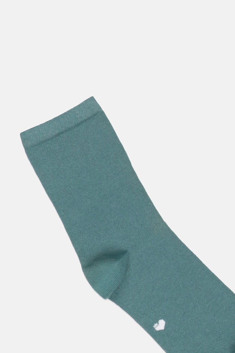 Women Textured Long Socks, Sage Green