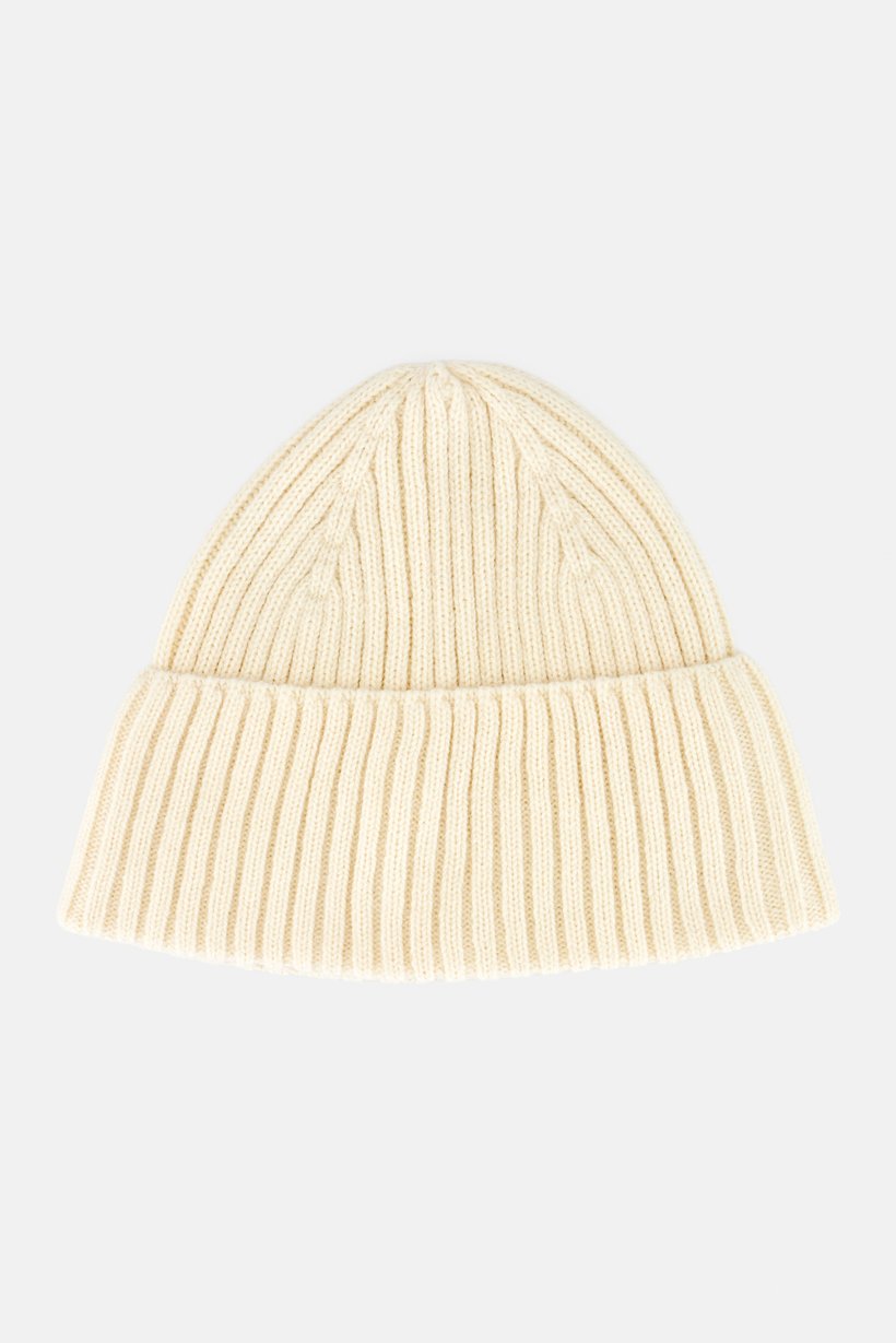 Men Textured Beanie Hats, Off White